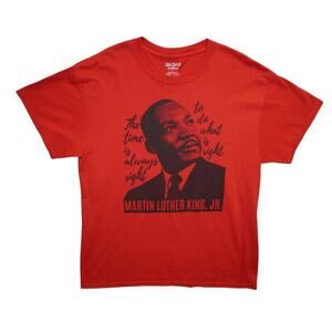 Martin Luther King Jr. Graphic Tee Red Size Large Gildan DryBlend Civil Rights